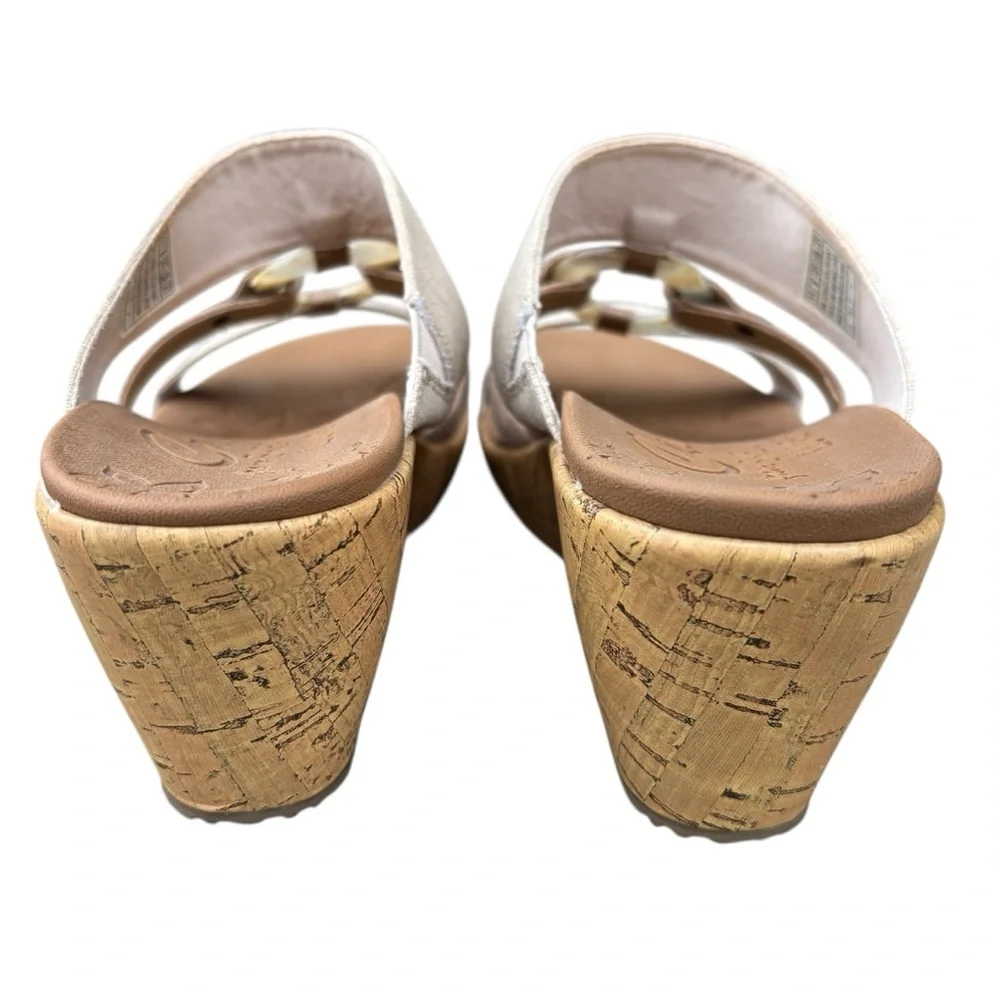 Skechers Luxe Foam Sandals Women's Tan Beige Comfort Platform Wedge Slip On 11